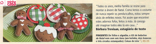 Revista Minha Casa: Kit de bolachas de feltro para o Natal, Coisas da Léia