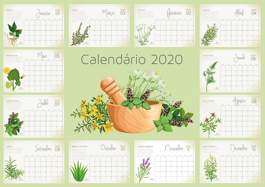 calendário 2020 para imprimir