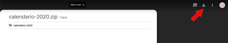 como baixar o calendário no google drive
