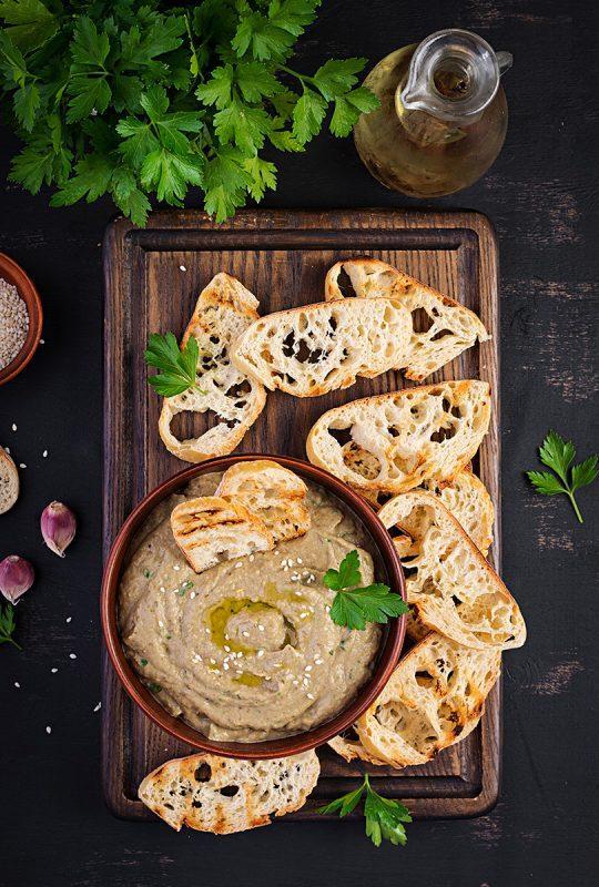 Baba ghanoush ou pasta de berinjela