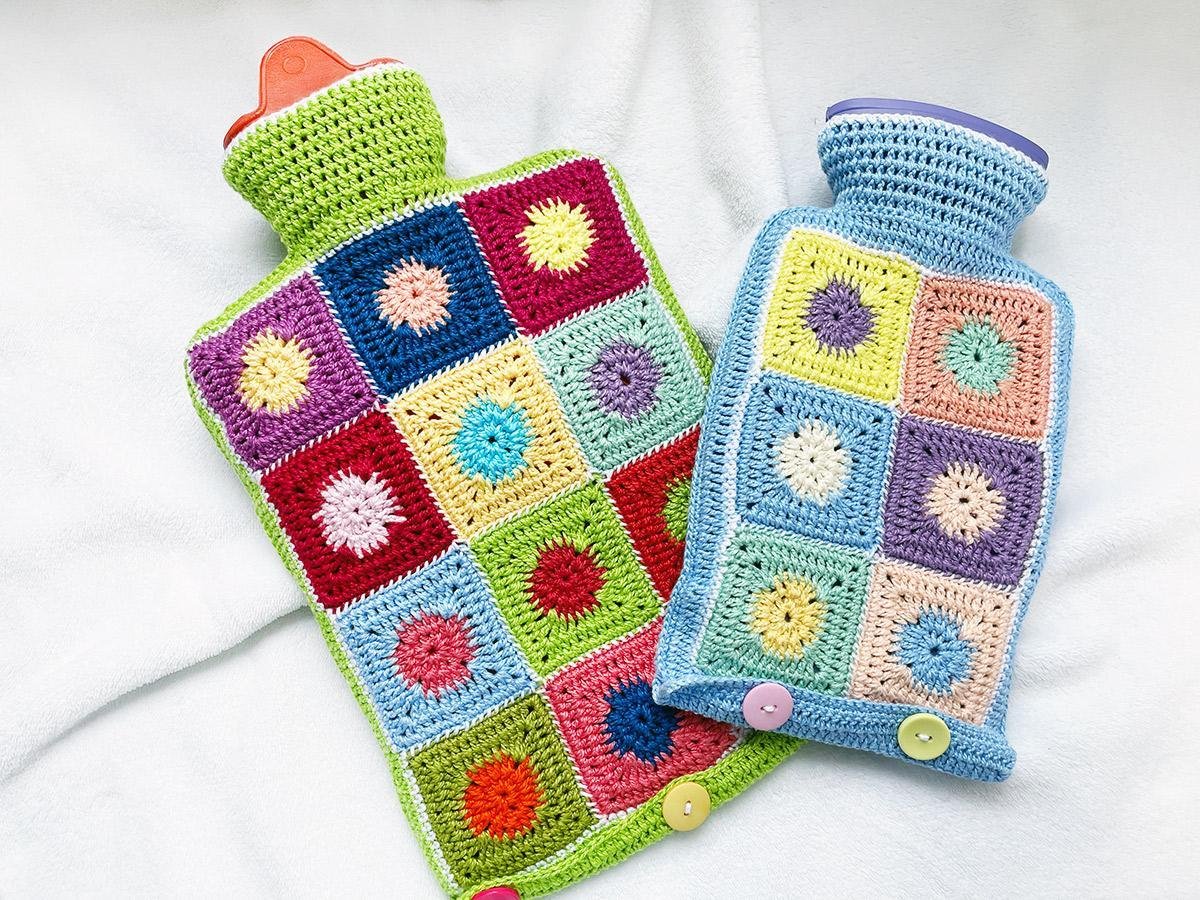 Capa para bolsa de água quente em crochê