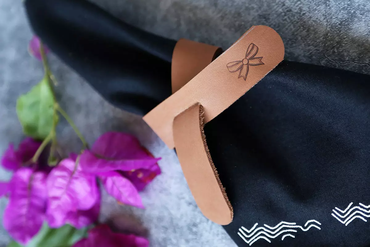 Porta guardanapo em couro caramelo - Imagem 2