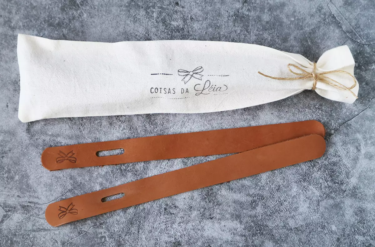 Porta guardanapo em couro caramelo - Imagem 3