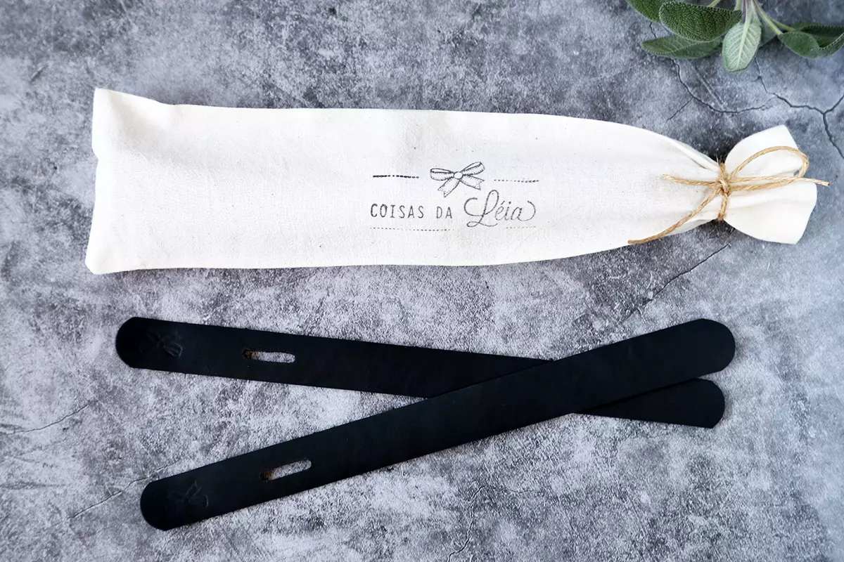 Porta guardanapo em couro preto - Imagem 2