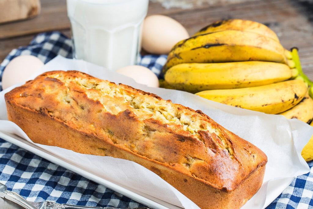 Bolo de Banana de Liquidificador sem lactose