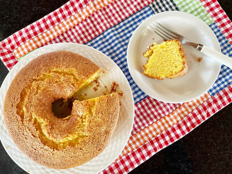 Bolo de milho caipira de liquidificador sem lactose