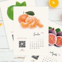 Calendário 2022 com frutas e receitas – download gratuito