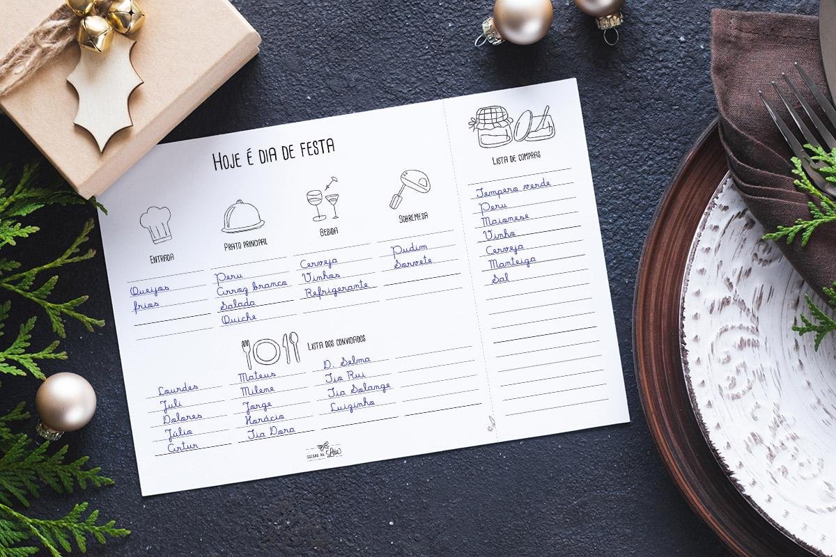 Planner para jantar comemorativo