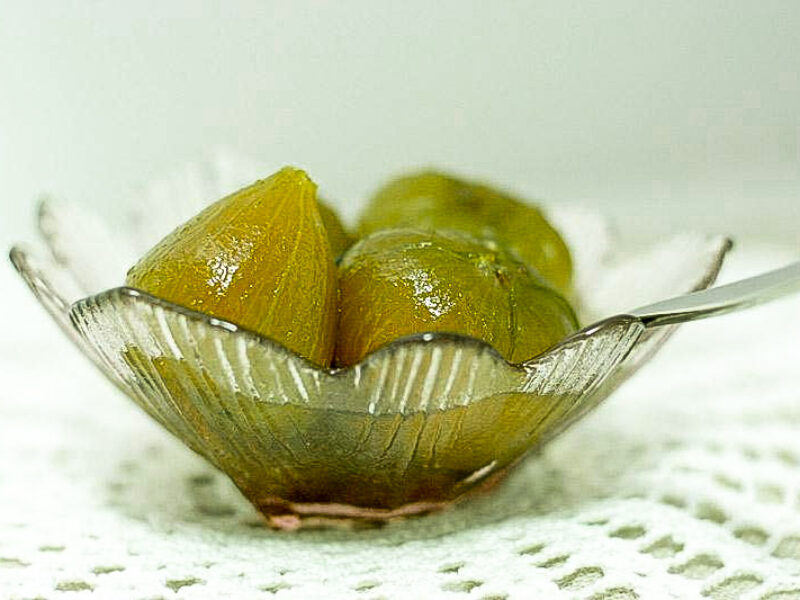 Doce de figo verde em calda como os de antigamente