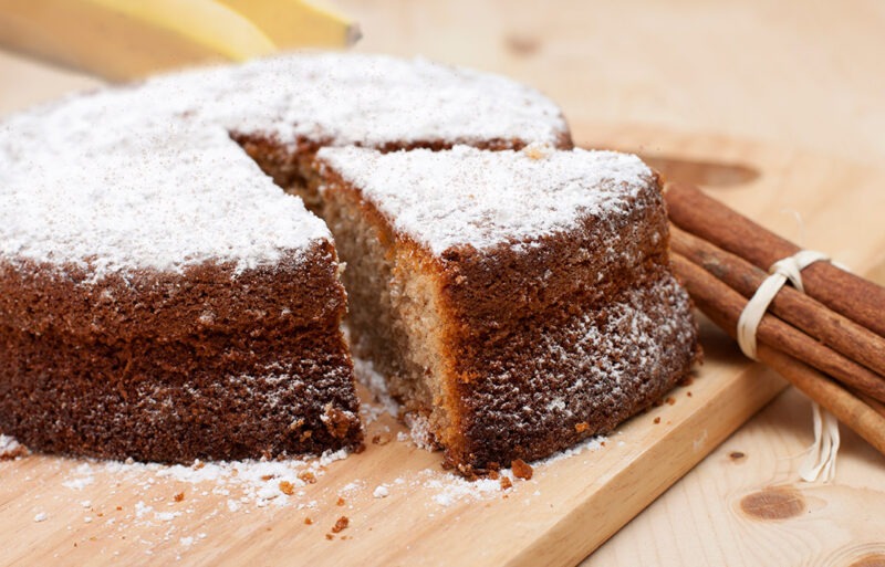 Bolo de banana de liquidificador