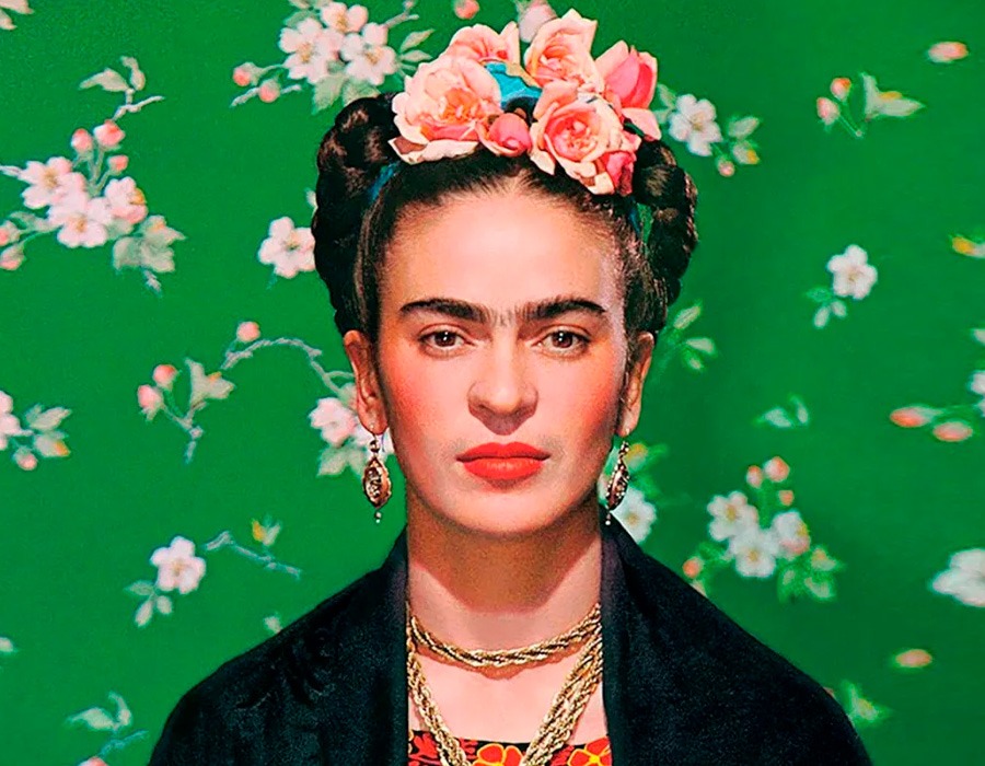 Retrato de Frida Kahlo colorida