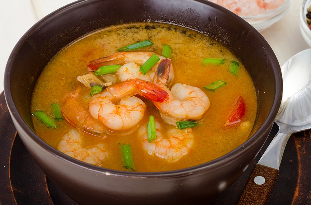 Caldo de camarão caseiro