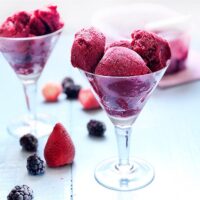 Sorbet de frutas vermelhas diet