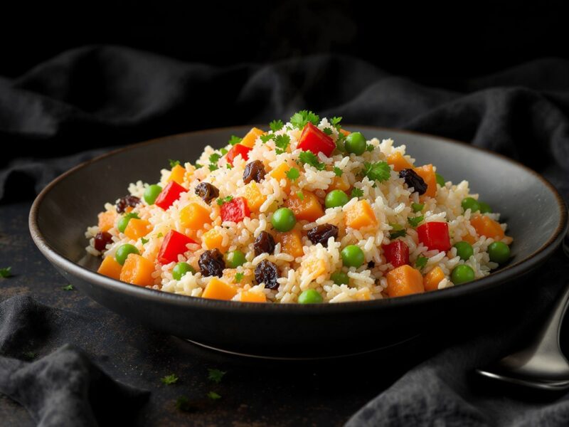 Arroz à grega: um arco-íris no prato