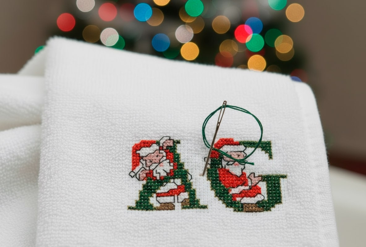 monograma de natal - ponto-cruz