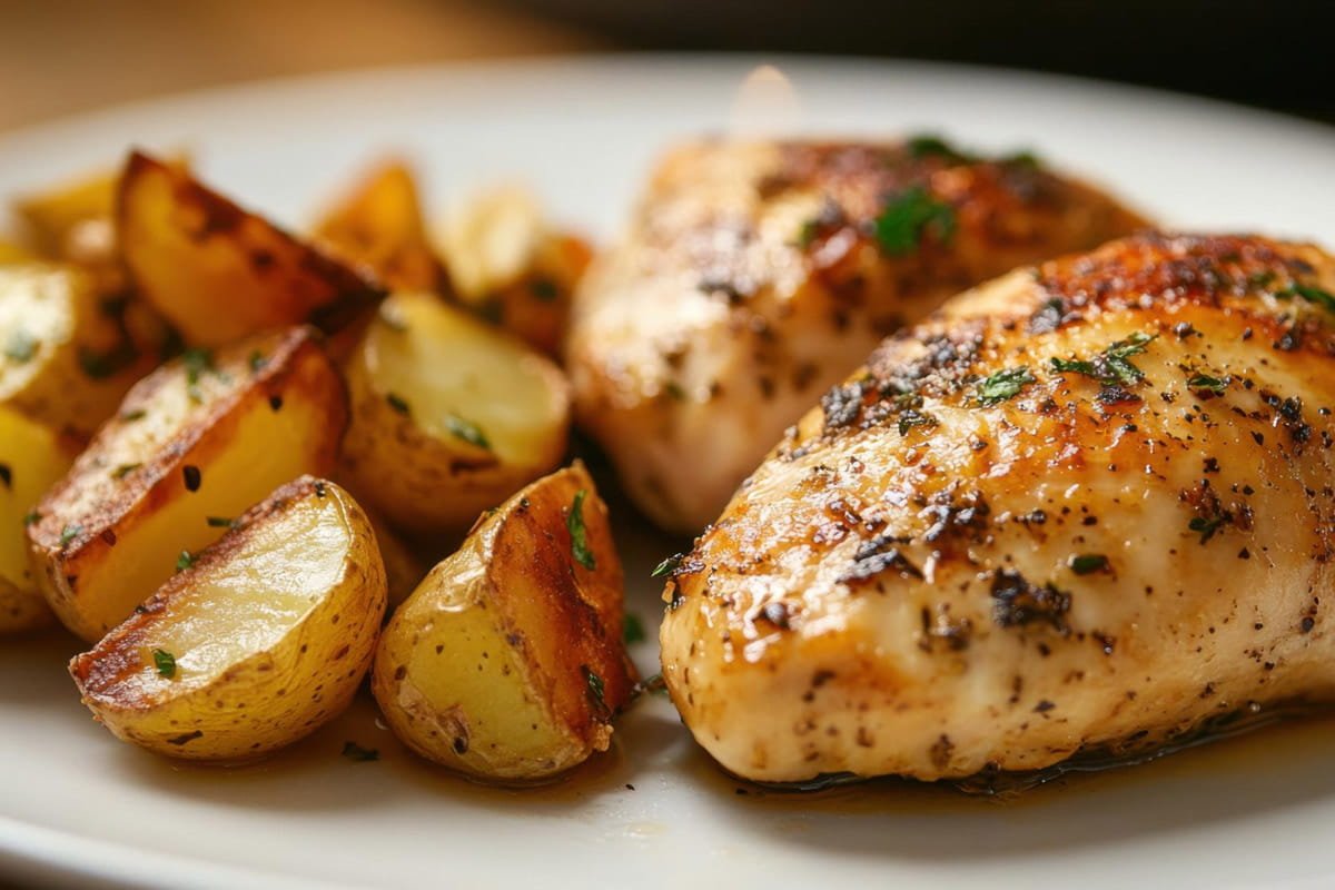 Peito de frango com batatas